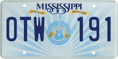 MS license plate OTW191