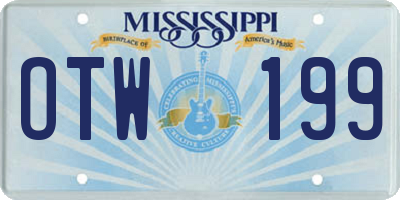 MS license plate OTW199