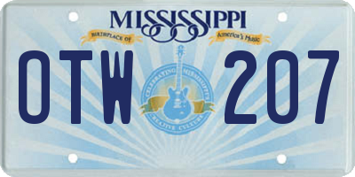 MS license plate OTW207