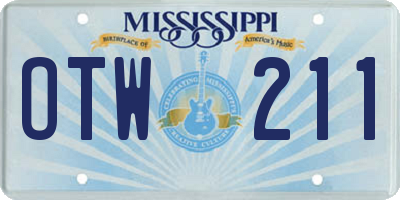 MS license plate OTW211