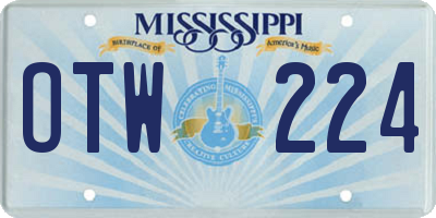 MS license plate OTW224