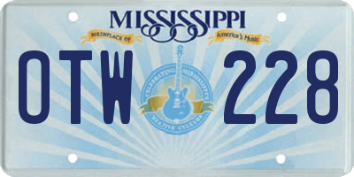 MS license plate OTW228