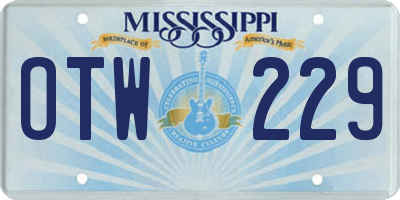 MS license plate OTW229