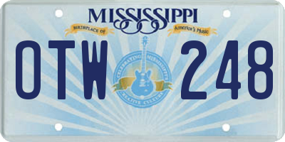 MS license plate OTW248