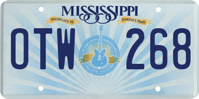 MS license plate OTW268