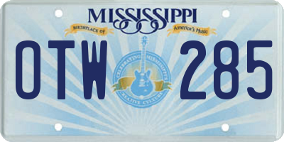 MS license plate OTW285
