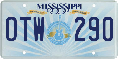 MS license plate OTW290