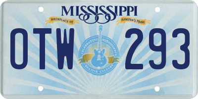 MS license plate OTW293