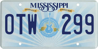 MS license plate OTW299