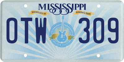 MS license plate OTW309