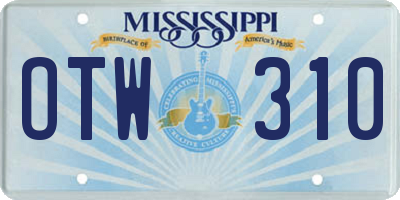 MS license plate OTW310