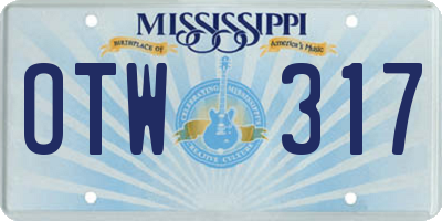 MS license plate OTW317