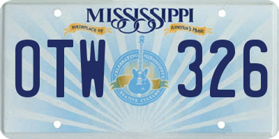 MS license plate OTW326