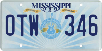 MS license plate OTW346