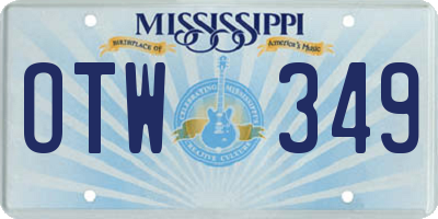 MS license plate OTW349