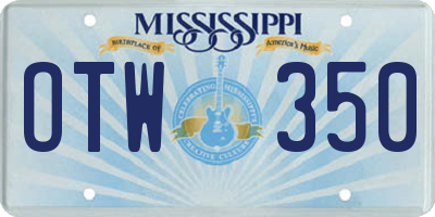 MS license plate OTW350