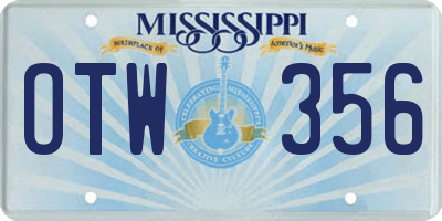 MS license plate OTW356