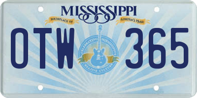 MS license plate OTW365