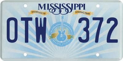 MS license plate OTW372