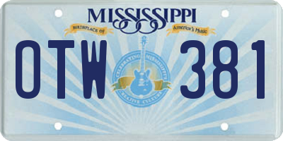 MS license plate OTW381
