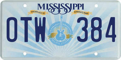 MS license plate OTW384