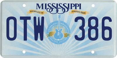 MS license plate OTW386