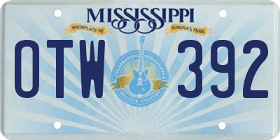 MS license plate OTW392