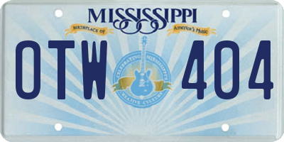 MS license plate OTW404