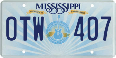 MS license plate OTW407