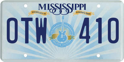 MS license plate OTW410