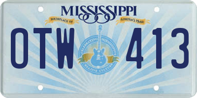 MS license plate OTW413