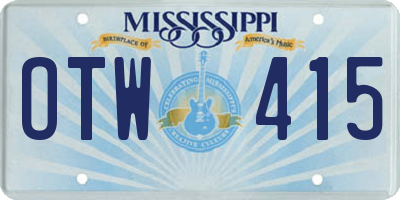 MS license plate OTW415