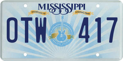 MS license plate OTW417