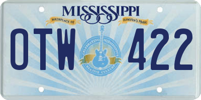MS license plate OTW422