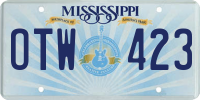 MS license plate OTW423