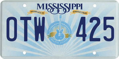 MS license plate OTW425