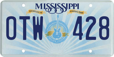 MS license plate OTW428