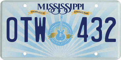 MS license plate OTW432