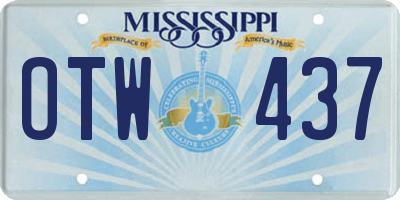 MS license plate OTW437