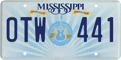 MS license plate OTW441