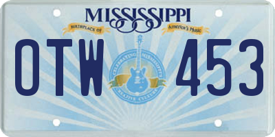 MS license plate OTW453