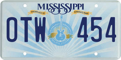 MS license plate OTW454