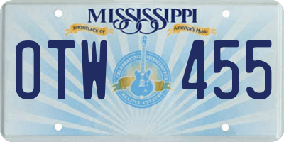 MS license plate OTW455