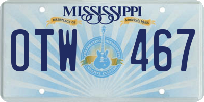 MS license plate OTW467