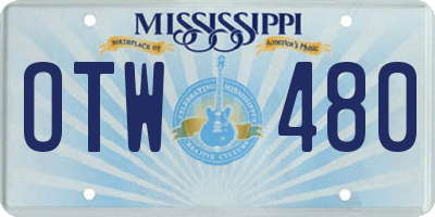 MS license plate OTW480