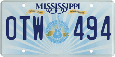 MS license plate OTW494