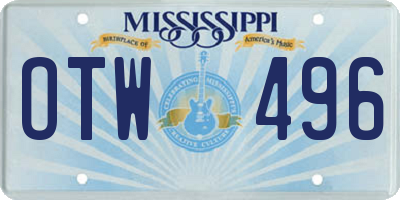MS license plate OTW496