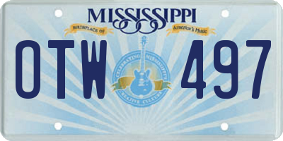 MS license plate OTW497