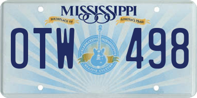 MS license plate OTW498