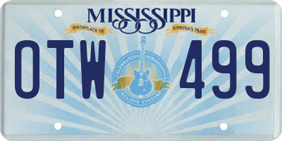 MS license plate OTW499